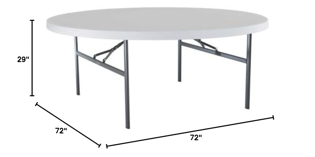 Folding Round Table 6 Foot White Granite U213779