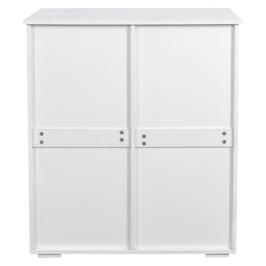 White Tilt Out Trash Cabinet with 2 Drawers H498