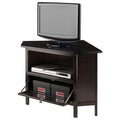 Espresso Corner TV Stand for TVs Up to 27 Inches Wood Y113