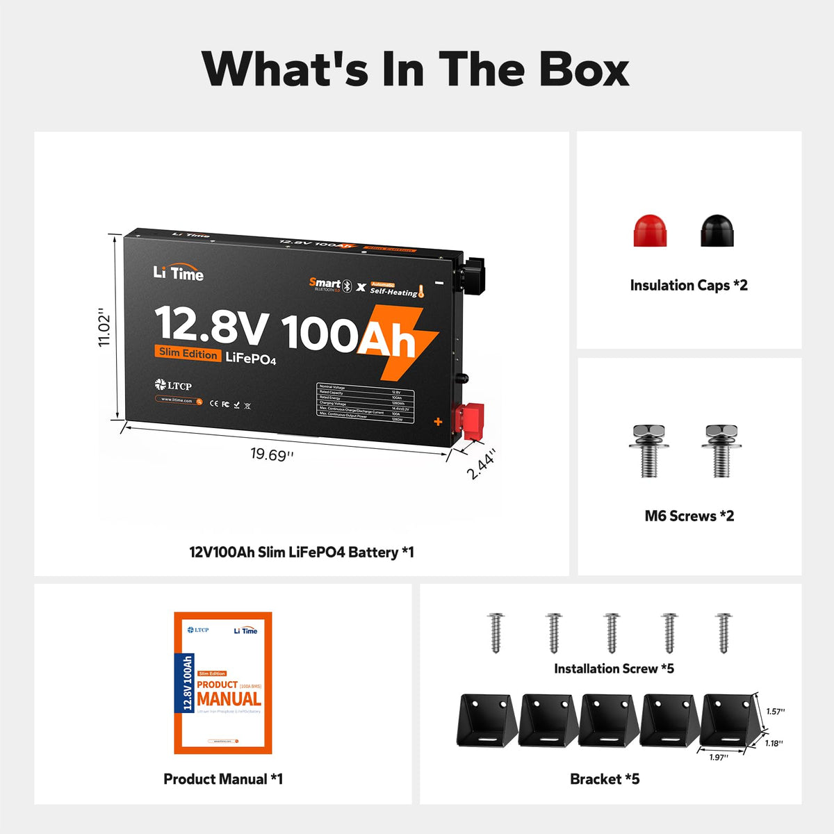 12V 100Ah Self-Heating LiFePO4 Battery N310