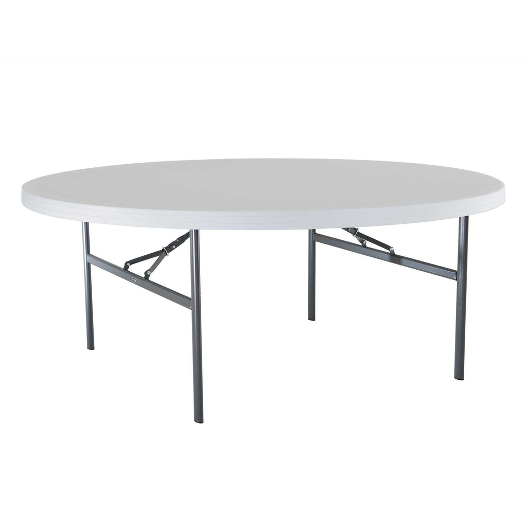 Folding Round Table 6 Foot White Granite U213779