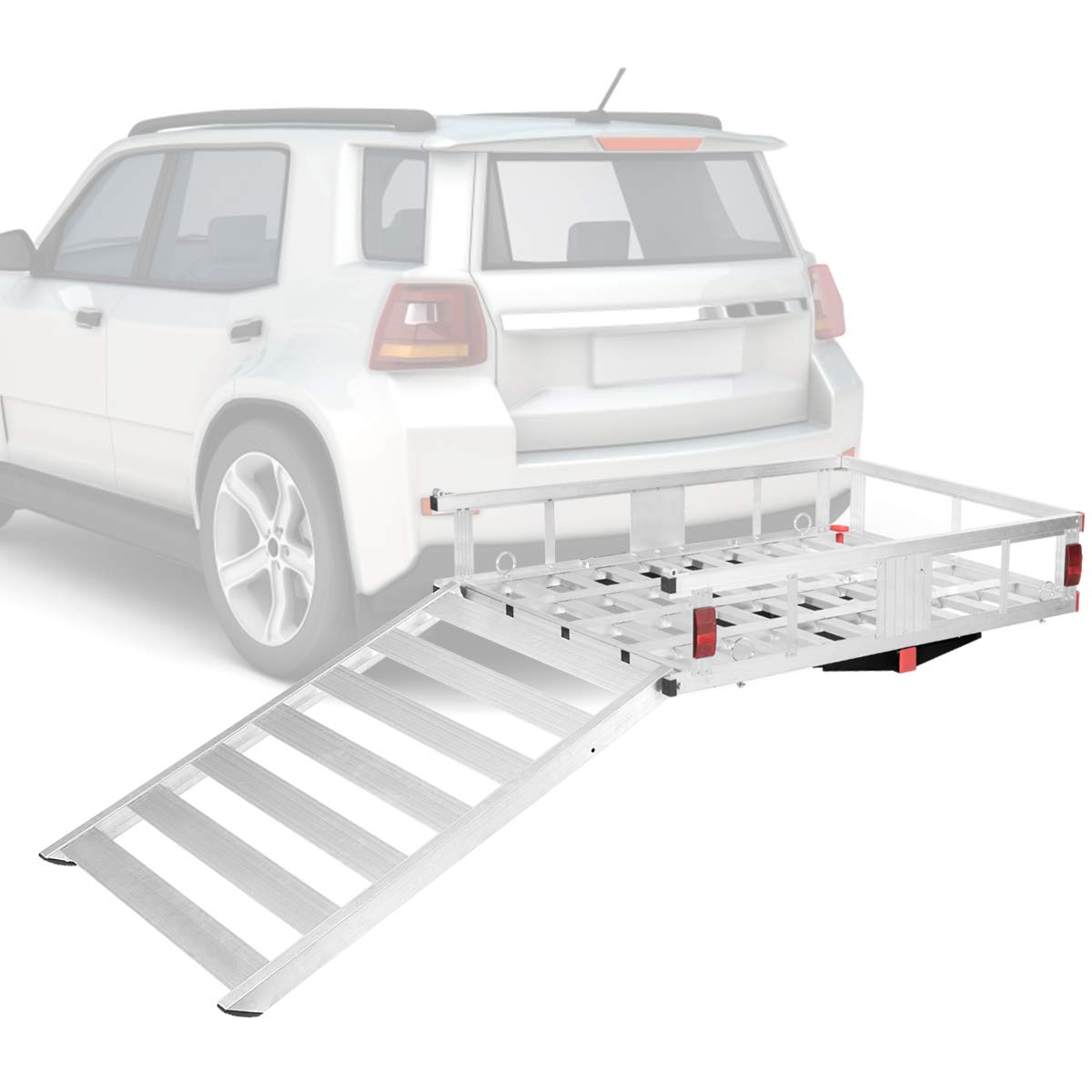 Aluminum Hitch Cargo Carrier with Ramp X756368