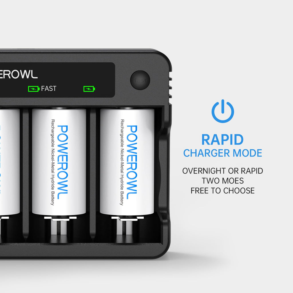 Rechargeable D Batteries with 4 Bay Battery Charger S770046