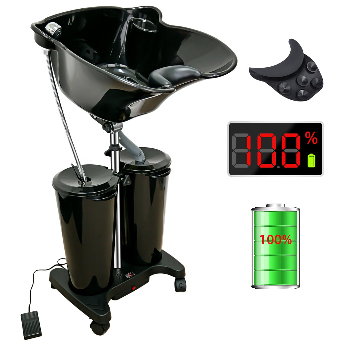 Portable Shampoo Bowl with Electric Pump and Water Tanks K94412