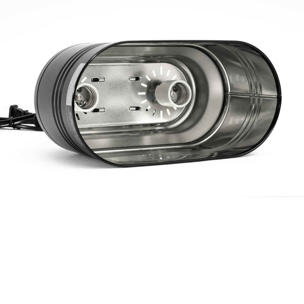 Dual Reptile Light Fixture with 2 Switches, Deep Dome Heat Lamp Fixture T660565