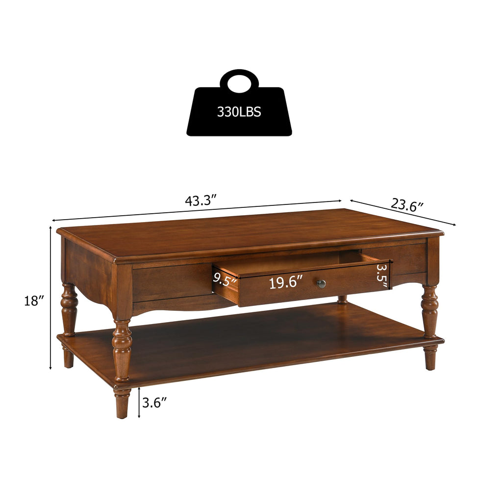 Rectangular Coffee Table and Two Square End Tables with Storage Drawer C237109