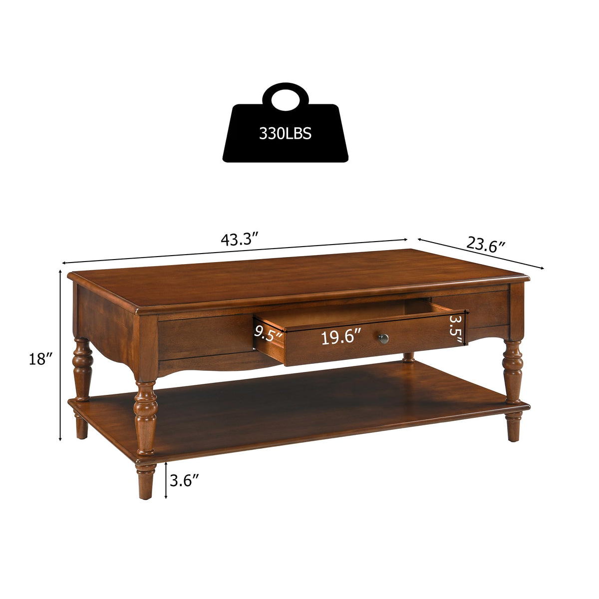 Rectangular Coffee Table and Two Square End Tables with Storage Drawer C237109