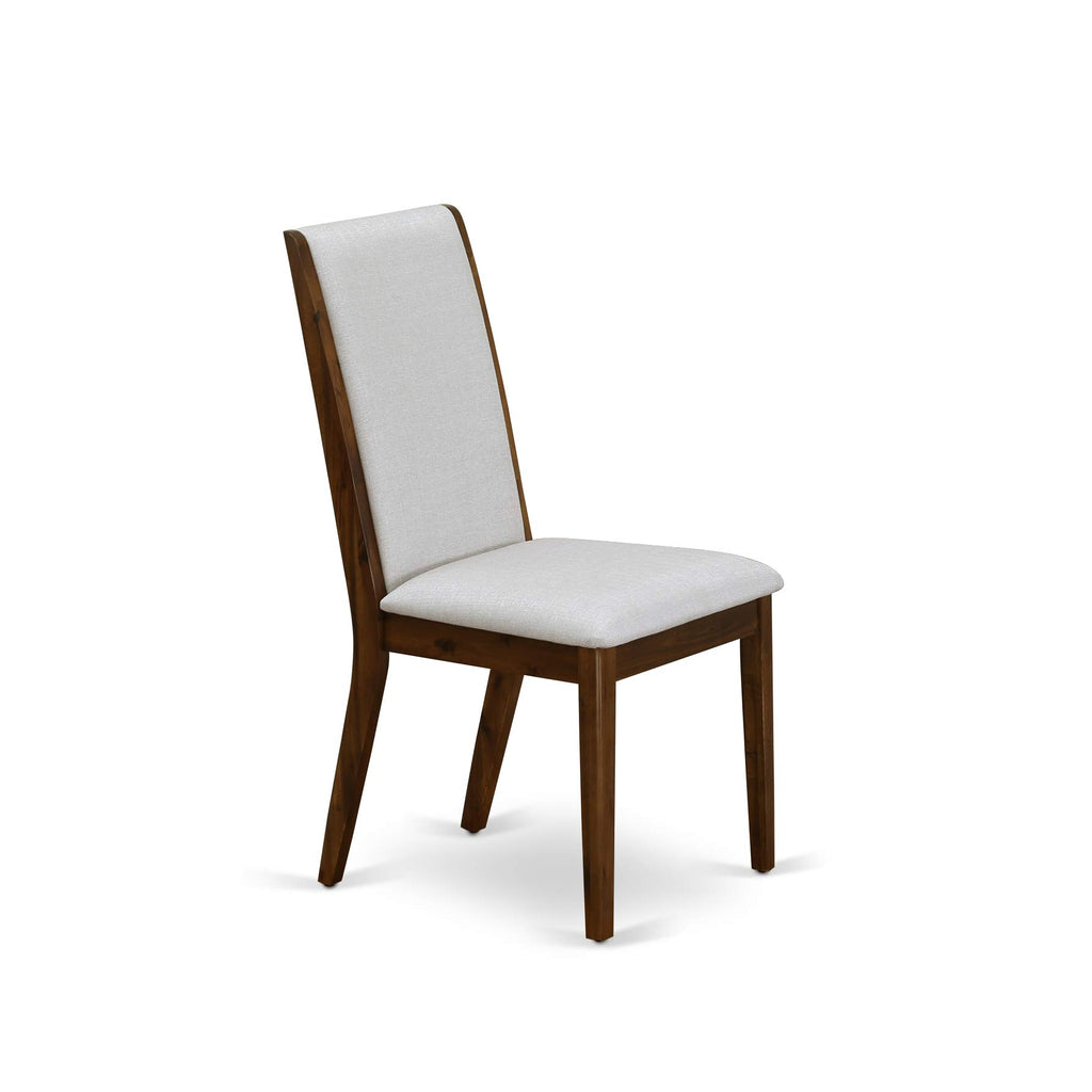 9 Piece Walnut Dining Room Set with 8 Grey Linen Chairs H804