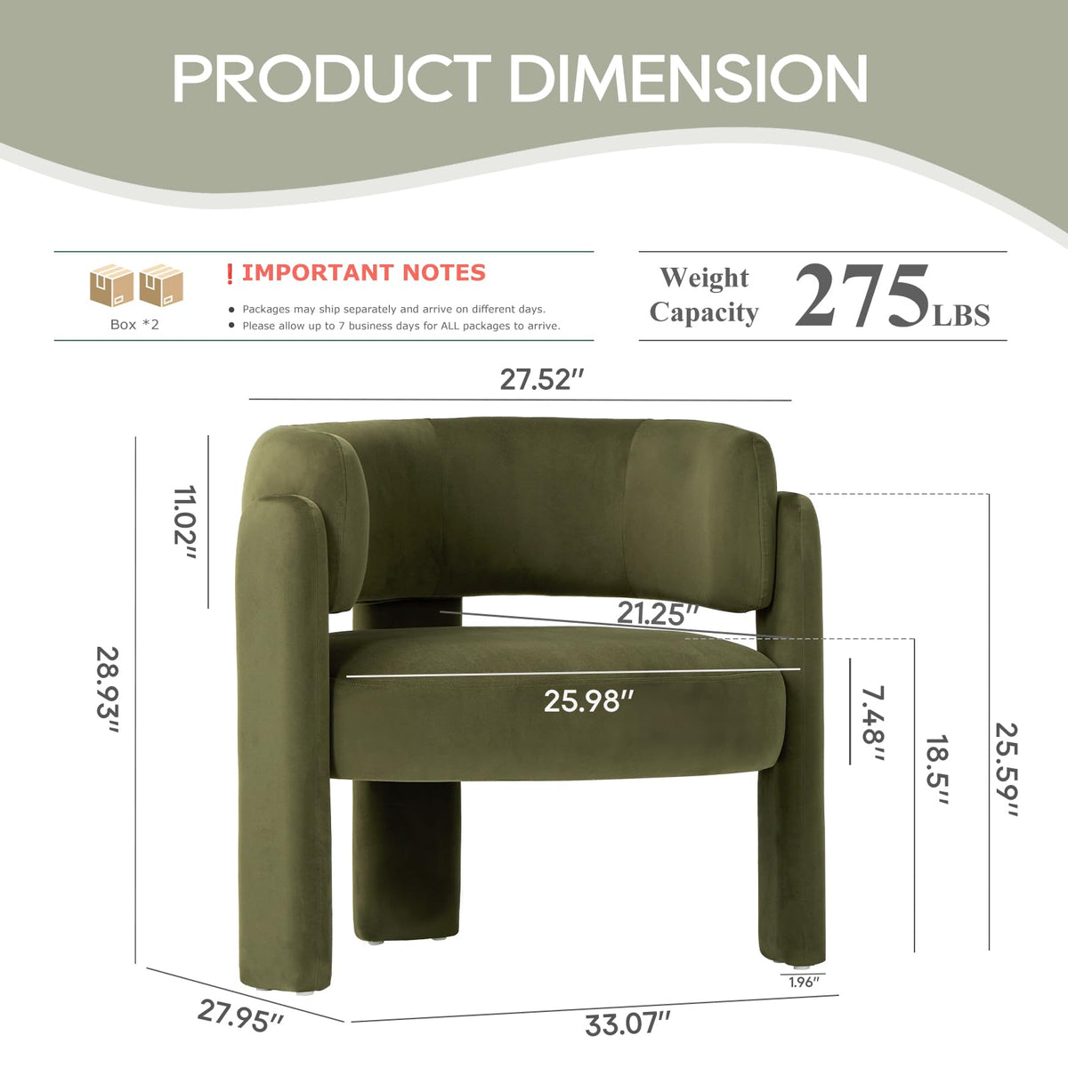 Velvet Accent Chair Set of 2 Green U557