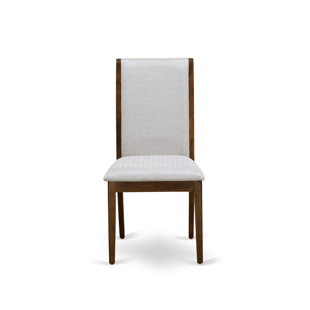 9 Piece Walnut Dining Room Set with 8 Grey Linen Chairs H804