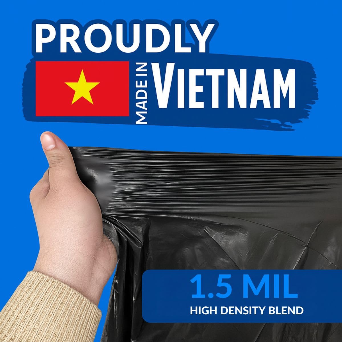 45 Gallon Black Heavy Duty Trash Bags K853