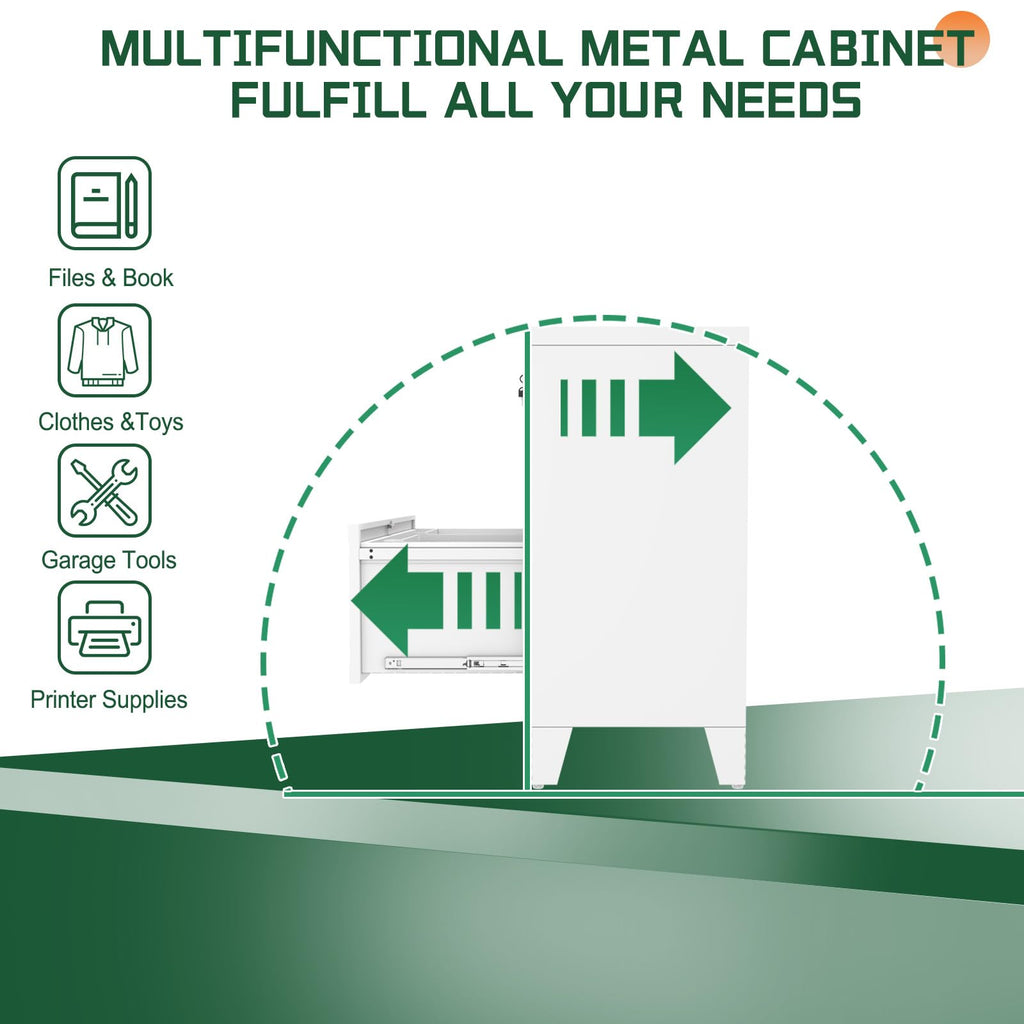 2 Drawer Metal File Cabinet with Lock V336909