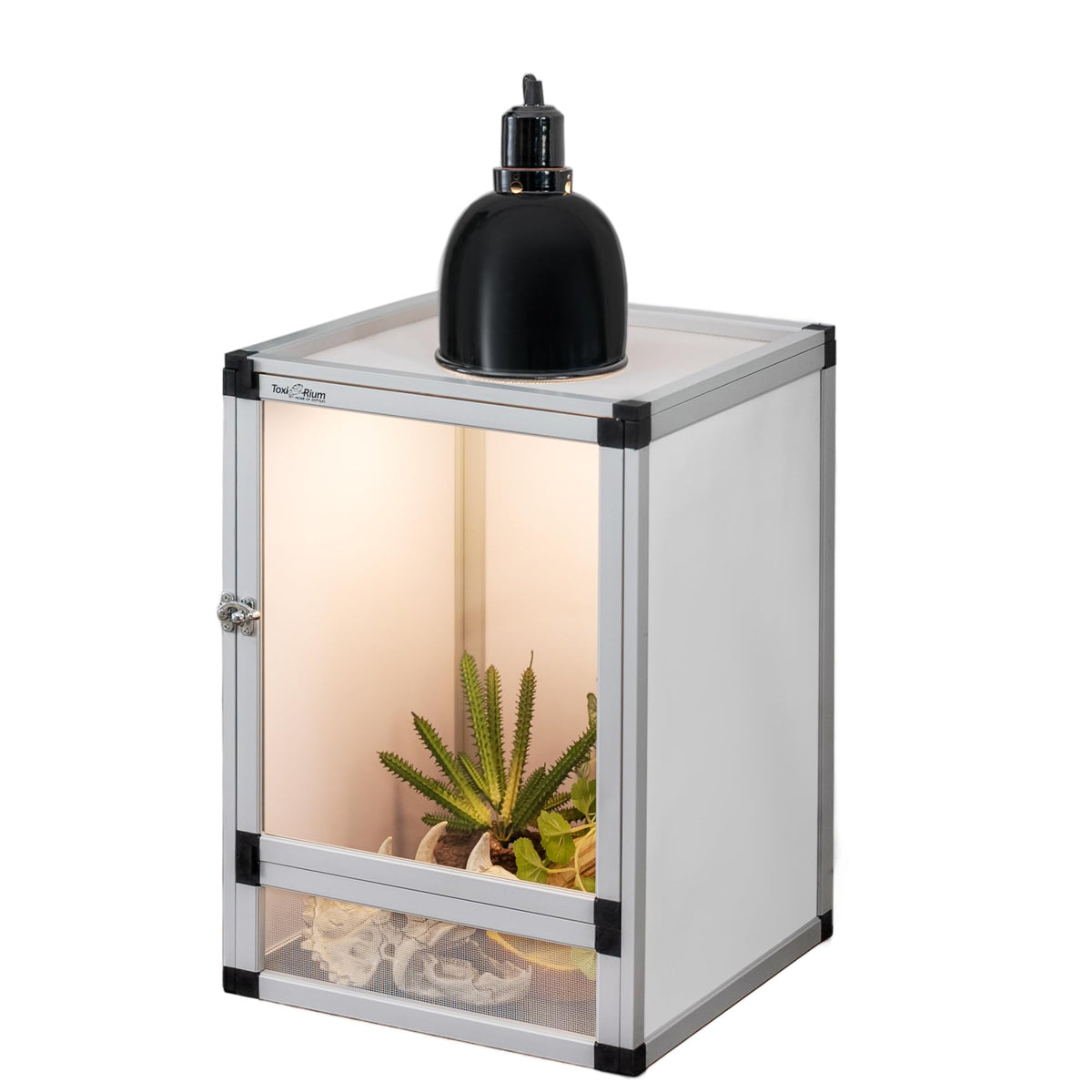 PVC Habitat Enclosure with Screen & Acrylic Doors, 12"x12"x18" Reptile Terrarium M16146