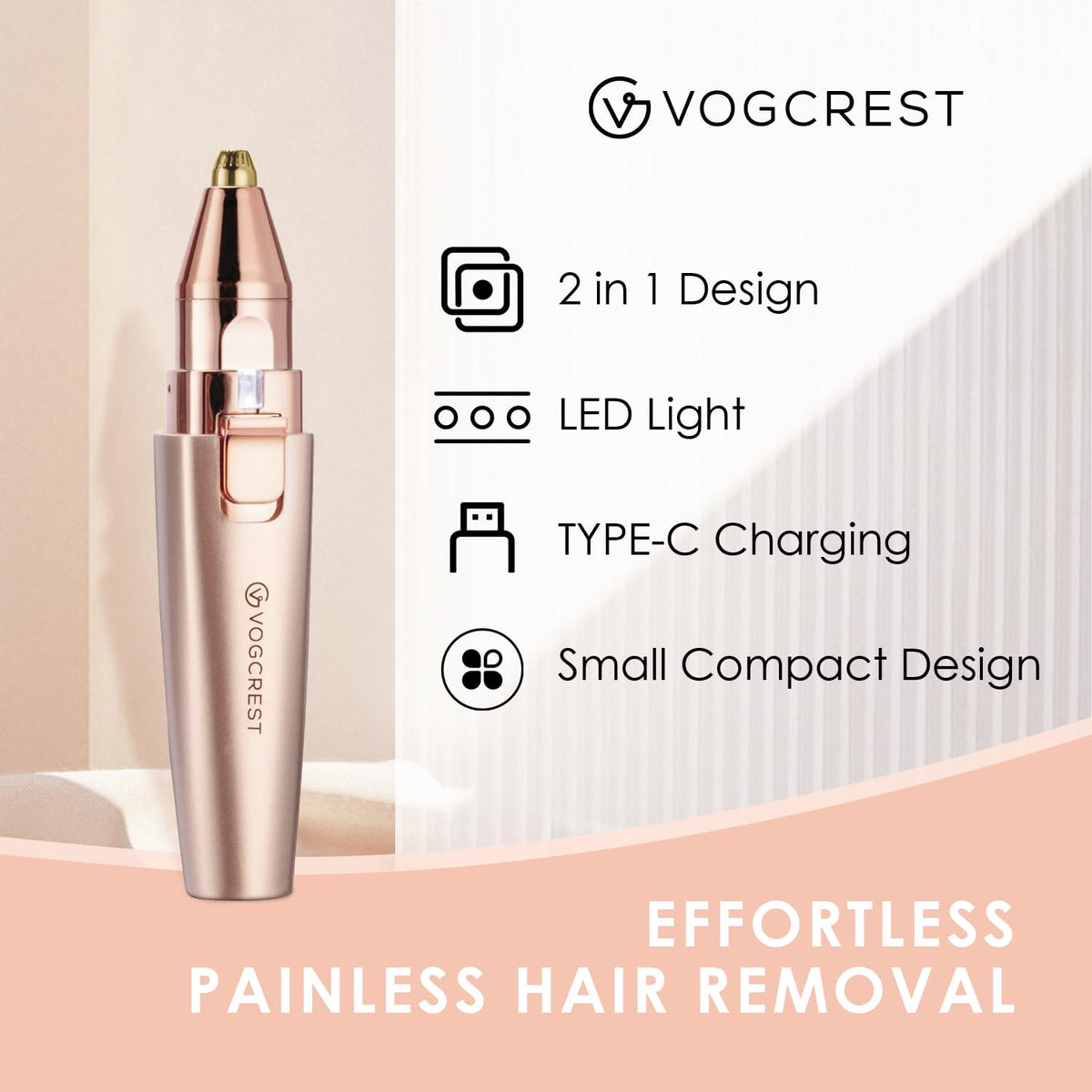 2 in1 Eyebrow Facial Trimmer with Replacement Heads Q3267