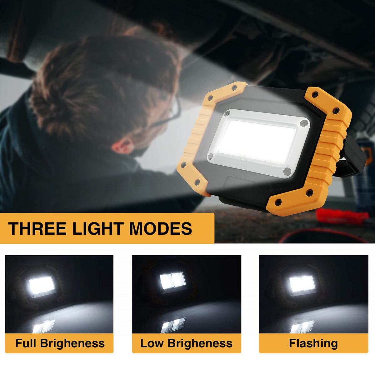 30W 2000LM Portable Waterproof Rechargeable LED Work Light with Stand I223