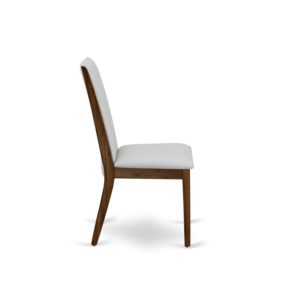 9 Piece Walnut Dining Room Set with 8 Grey Linen Chairs H804