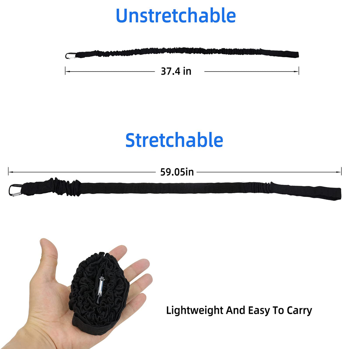 Kayaking Paddle Leash Tether 1 Pack Stretchable Coiled Lanyard Black P804339