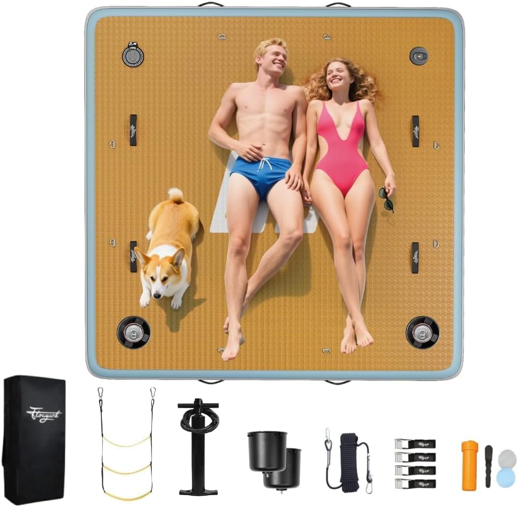 7×7' Inflatable Floating Dock with Ladder Z373