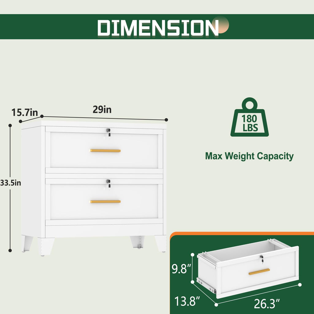 2 Drawer Metal File Cabinet with Lock V336909