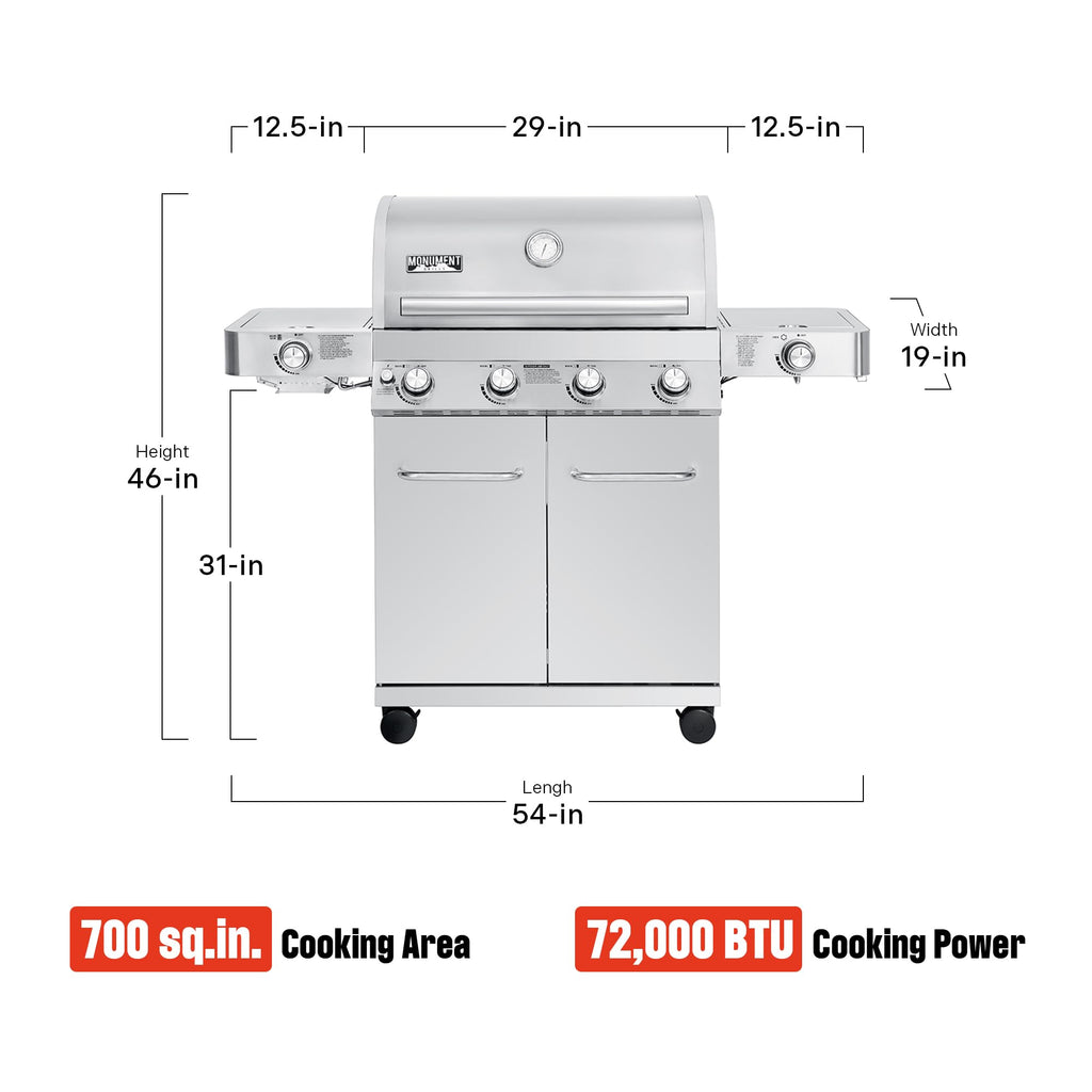 4+2 Burner Propane Gas Grill Stainless Steel F477
