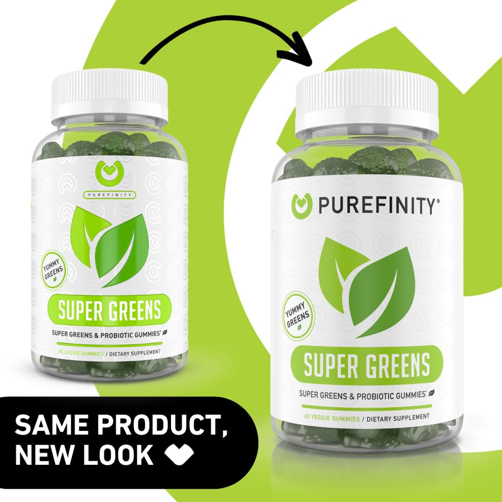 Super Greens Gummies with Spirulina, Spinach, Broccoli, Beet Root, Acai, Vegan, 60 Count J832