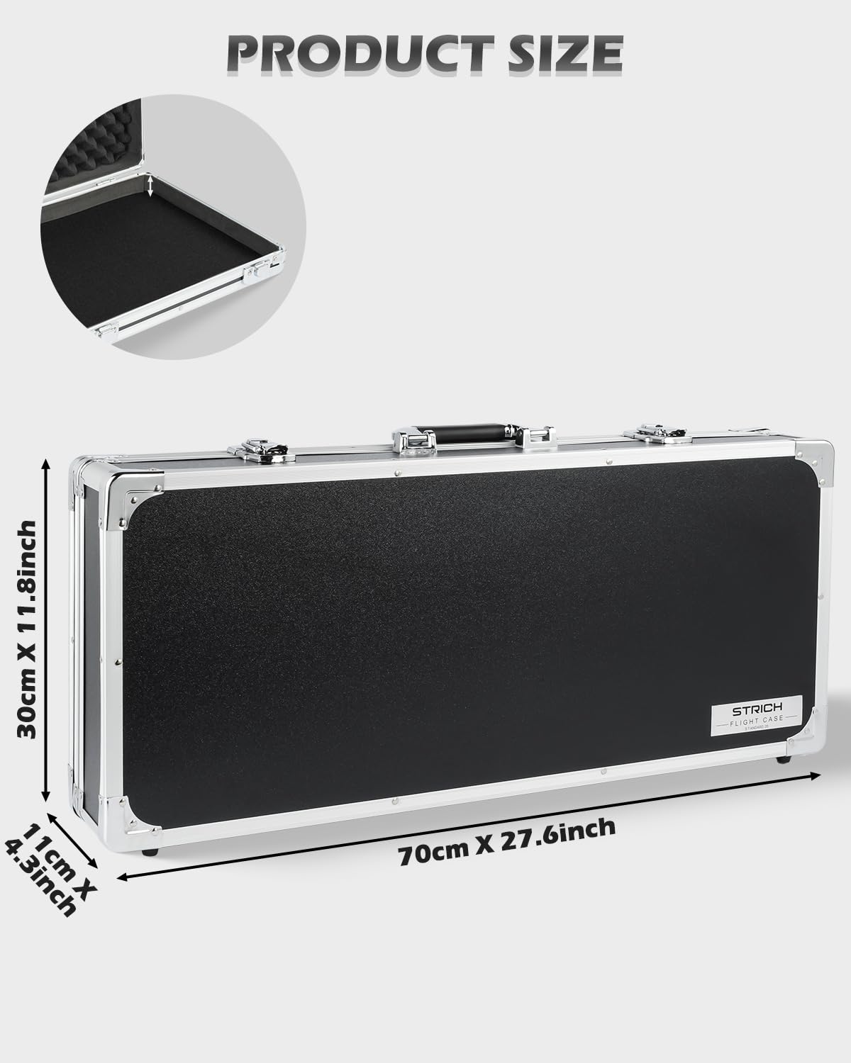 Guitar Pedal Case 27.5" x 11.8" x 4.3" Aluminum H235