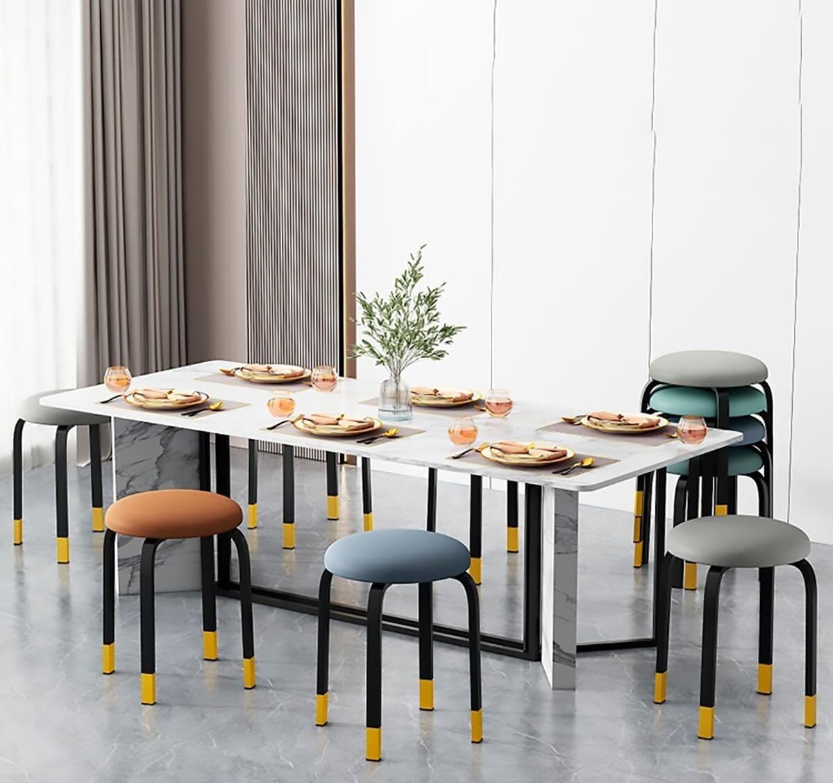 4 Pcs Stacking Round Stools H656017