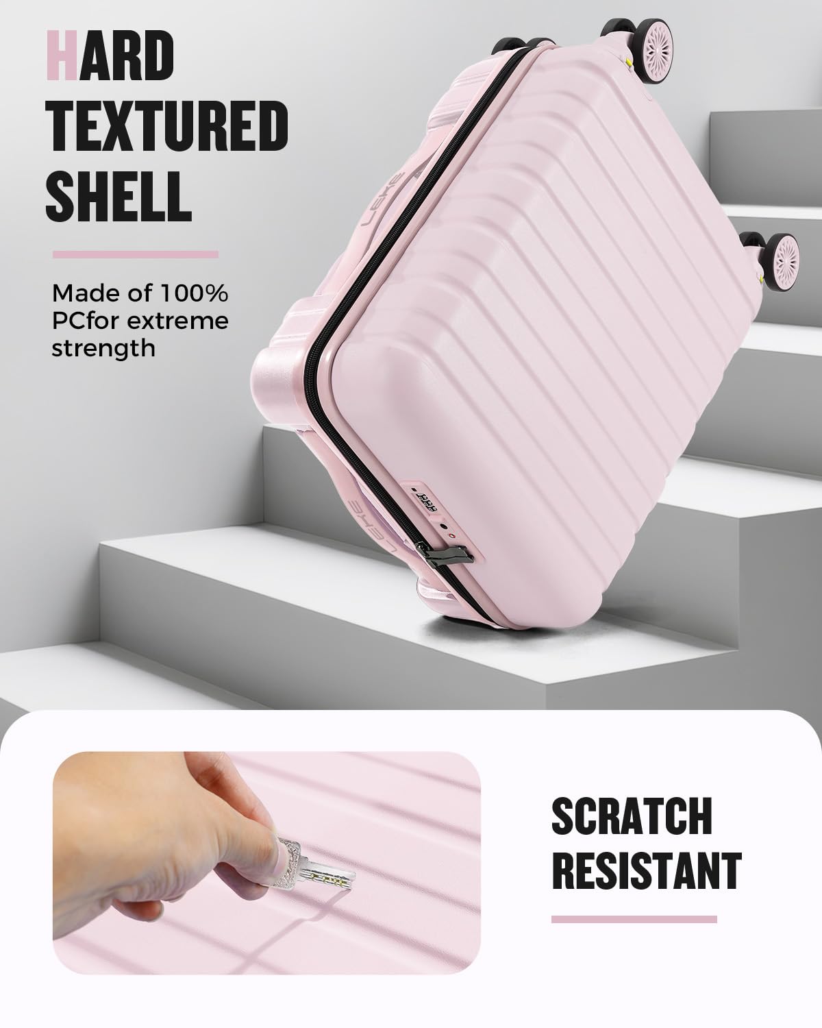 16 Inch Underseat Carry On Luggage Light Pink H39335