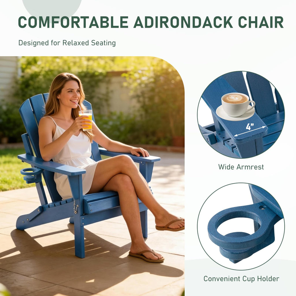 Folding Adirondack Chair with Cup Holders T958327