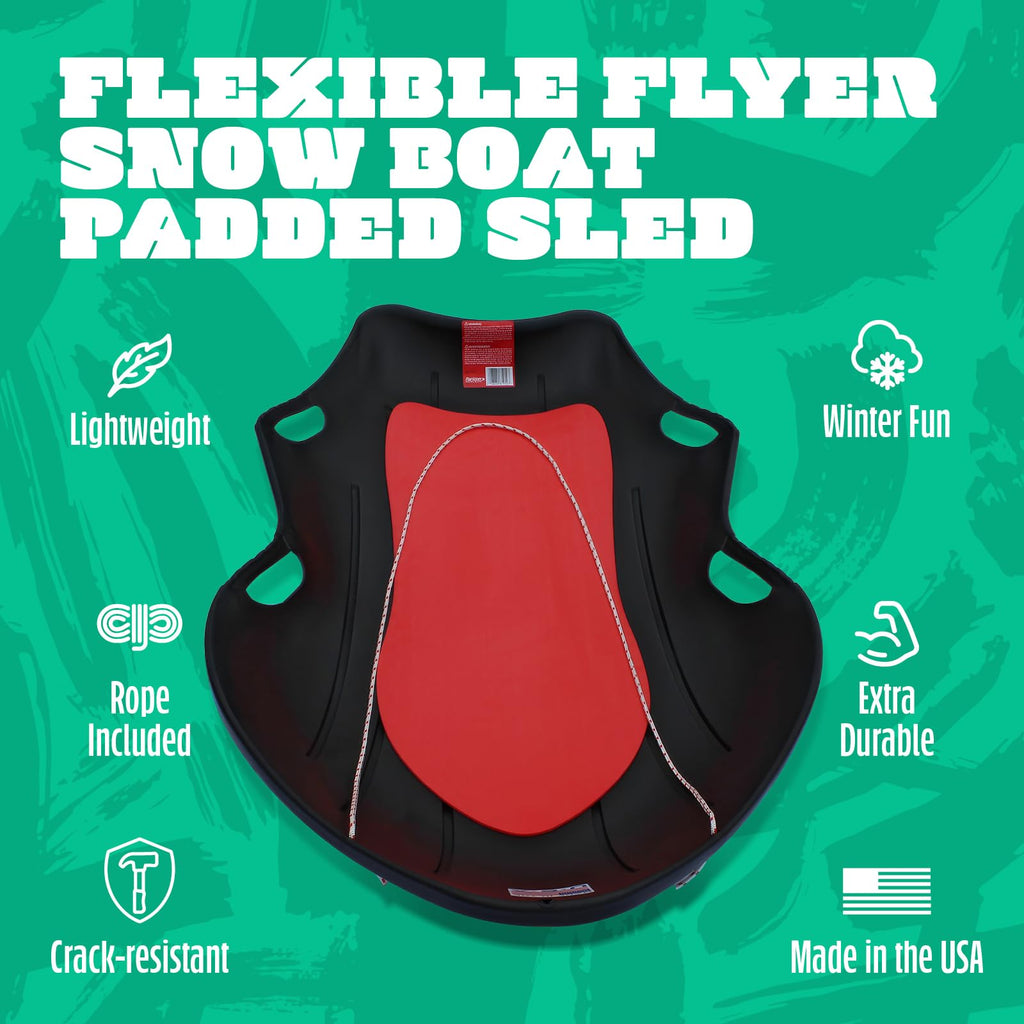 48" 2-Person Plastic Sled with Cushioned Pad T50384