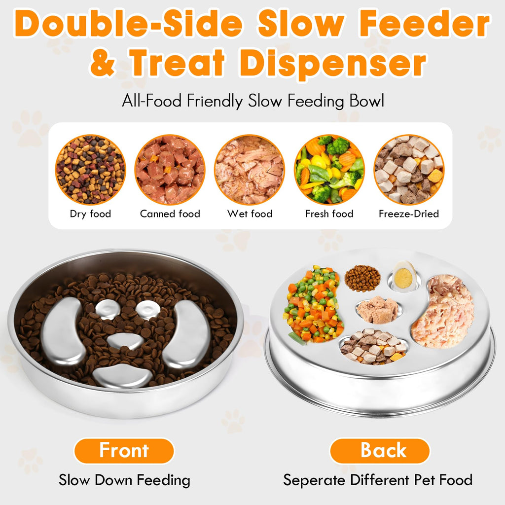 Stainless Steel 2 Pack Slow Feed Dog Bowl S65087