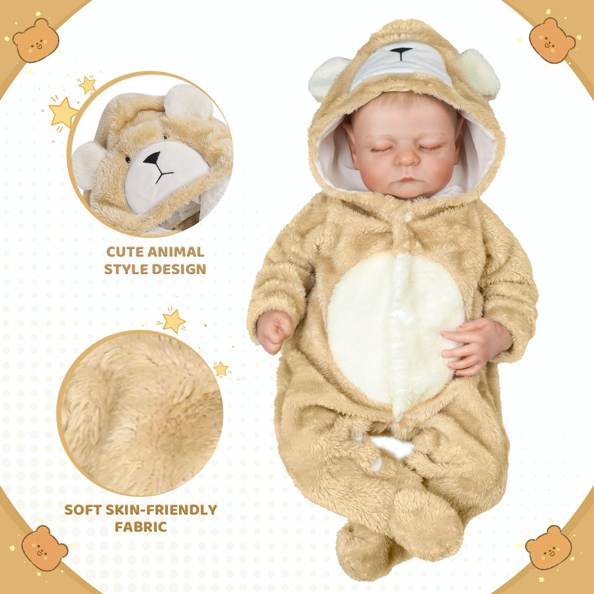 Reborn Baby Doll Clothes Set for 17-22 Inch Baby Dolls P229