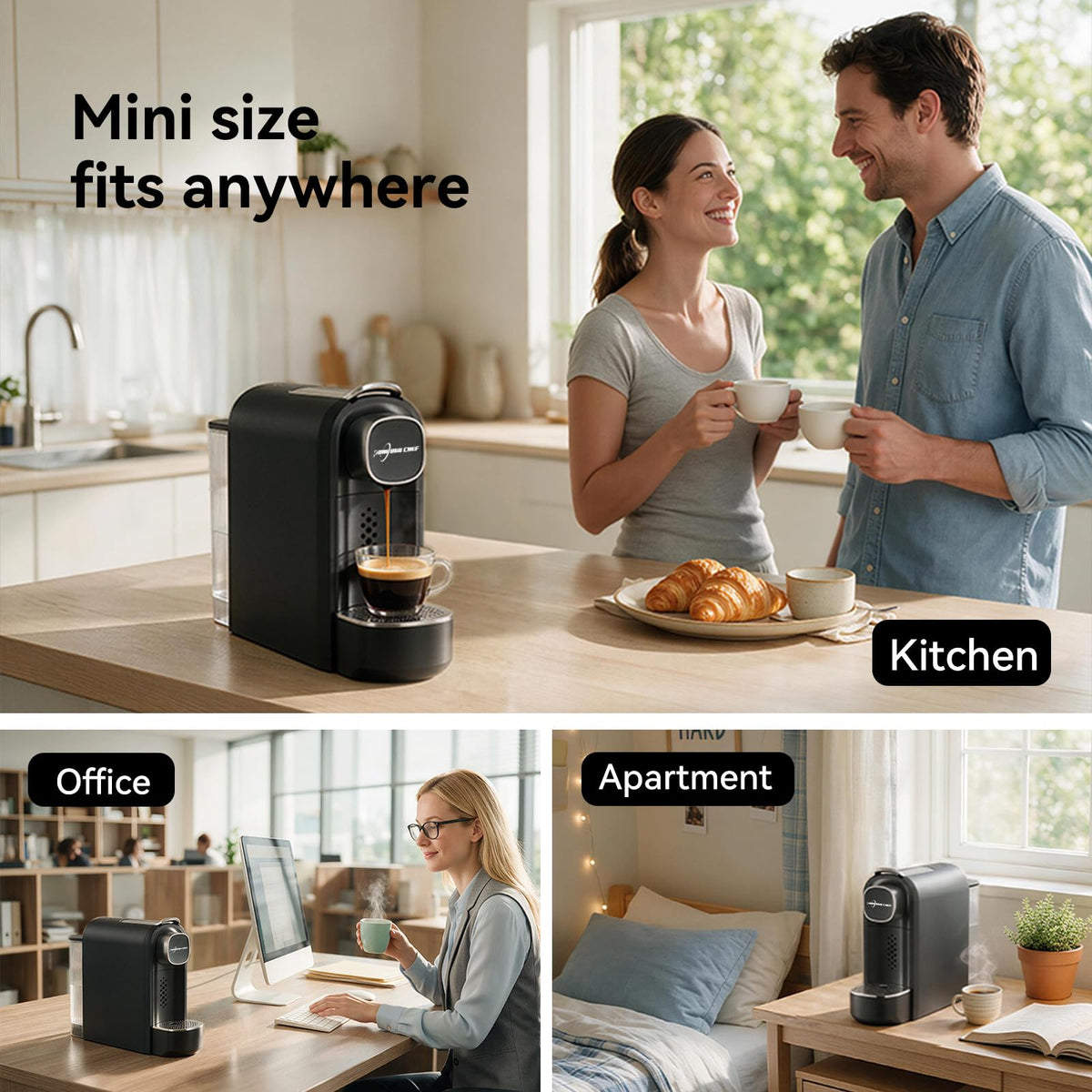 Black Single Serve Espresso Coffee Machine with Removable Tank K2575