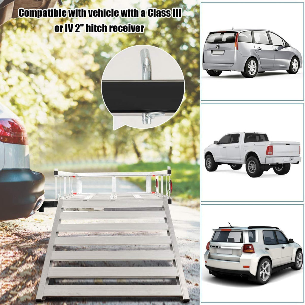 Aluminum Hitch Cargo Carrier with Ramp X756368
