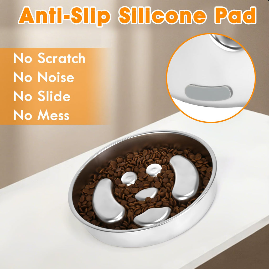 Stainless Steel 2 Pack Slow Feed Dog Bowl S65087