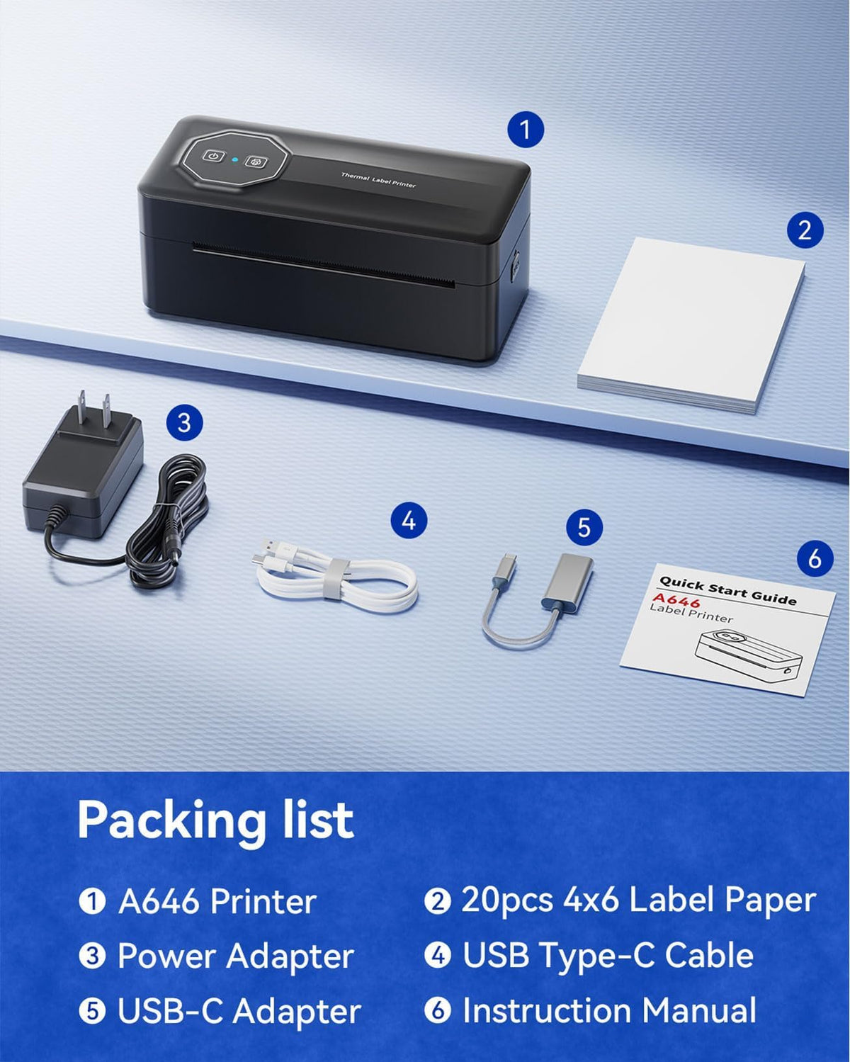 Bluetooth Thermal 4x6 Label Printer W281