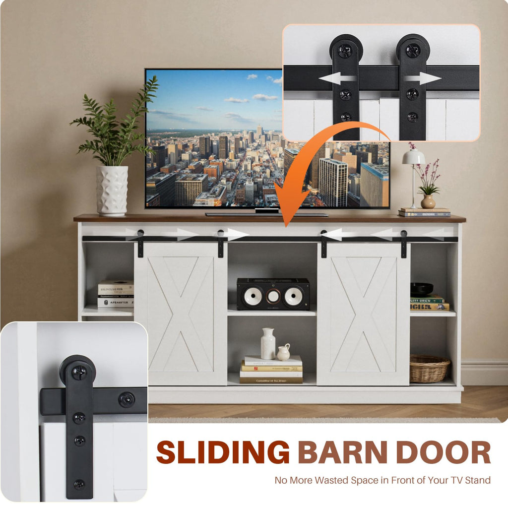 White 65 Inch Wood TV Stand B11585