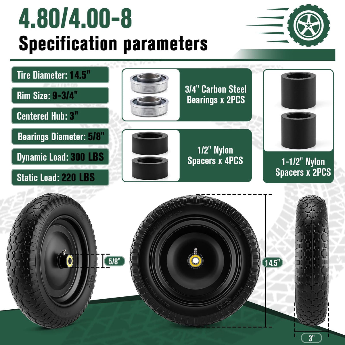 4.80/4.00-8 Wheelbarrow Tire F5325