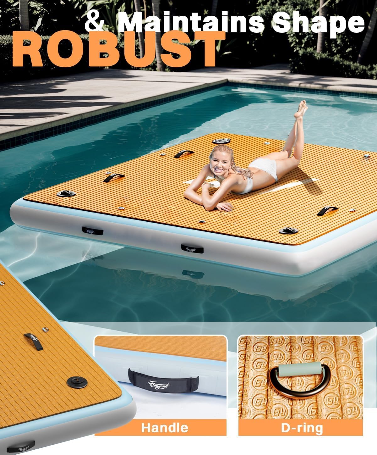 7×7' Inflatable Floating Dock with Ladder Z373
