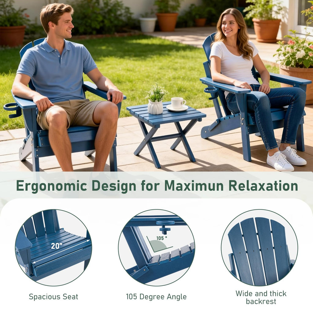Folding Adirondack Chair with Cup Holders T958327