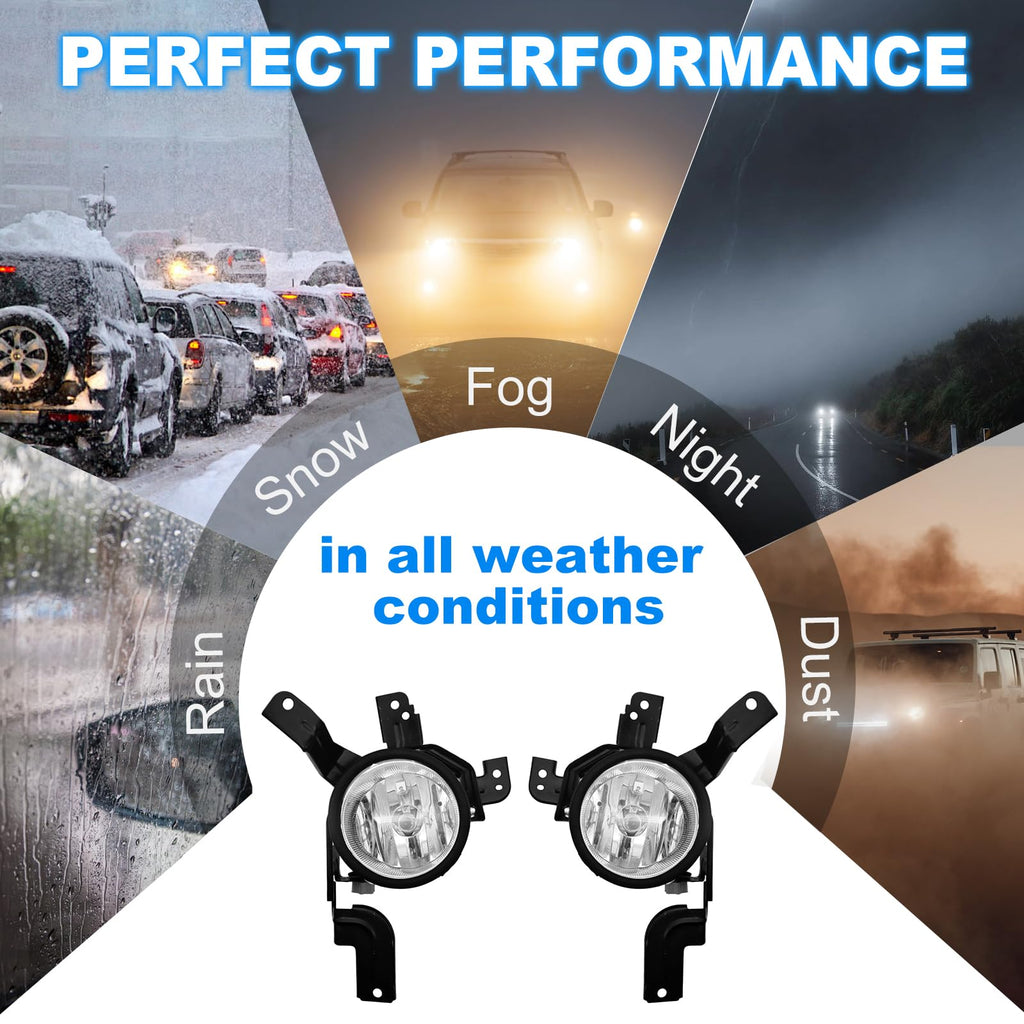 Driving Fog Lights with H11 12V 55W Halogen Bulbs & Switch and Wiring Kit J679866