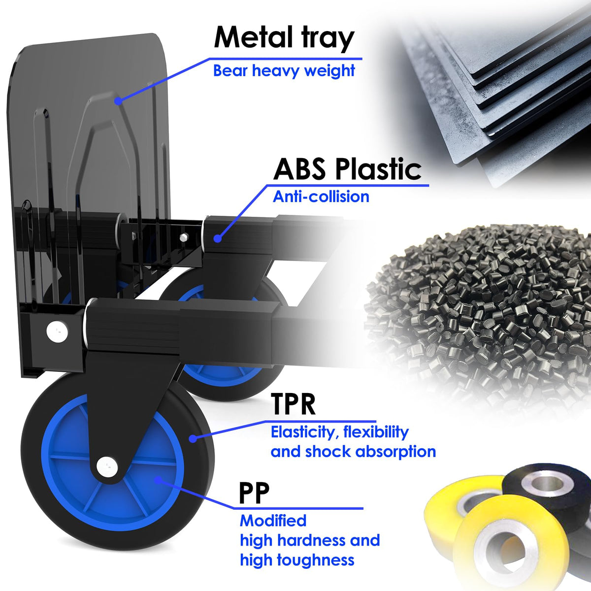 Heavy Duty 4 Wheels 500 Lbs Load Convertible Hand Truck Dolly Cart L518