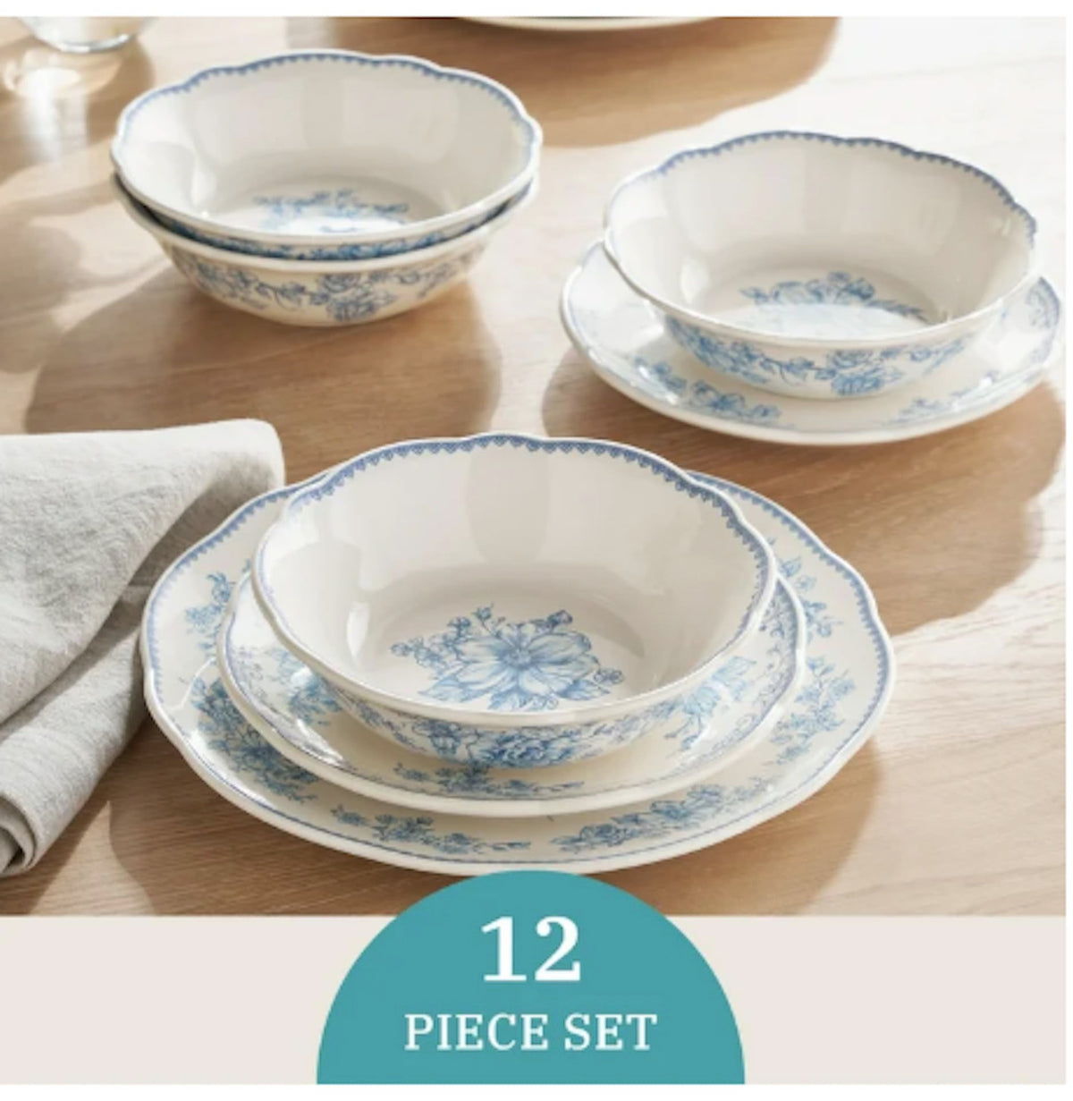 12-Piece Stoneware Dinnerware Set W24864