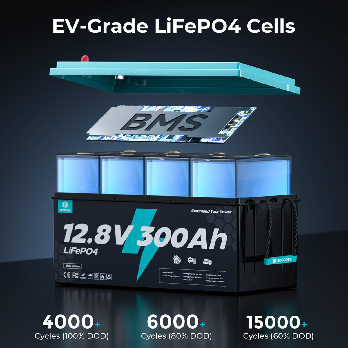 12V 300Ah LiFePO4 Deep Cycle Lithium Battery X177720