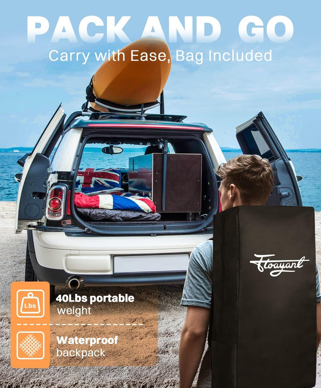 7×7' Inflatable Floating Dock with Ladder Z373
