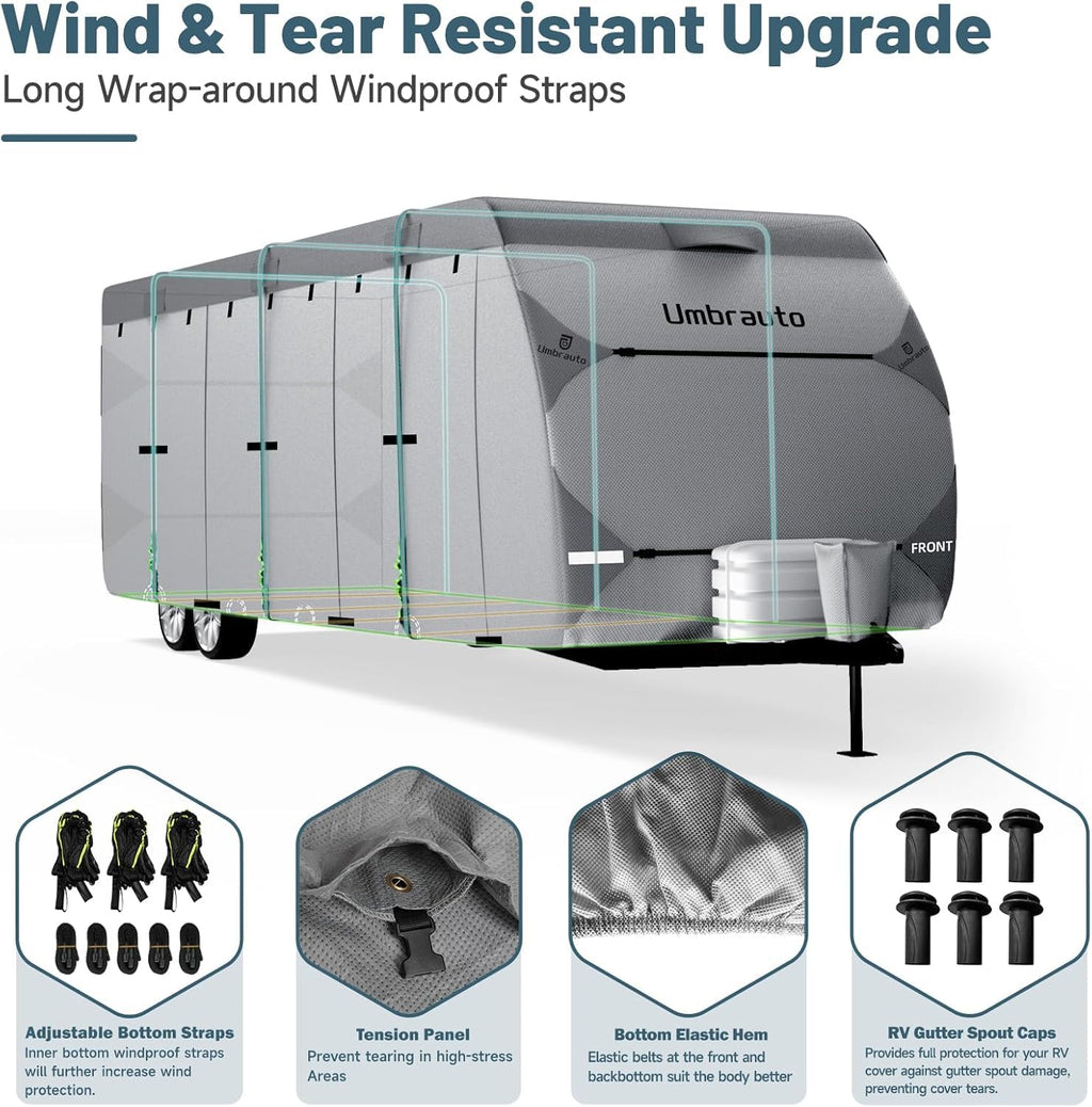 7 Layers Waterproof 14-16ft Travel Trailer RV Cover D3062