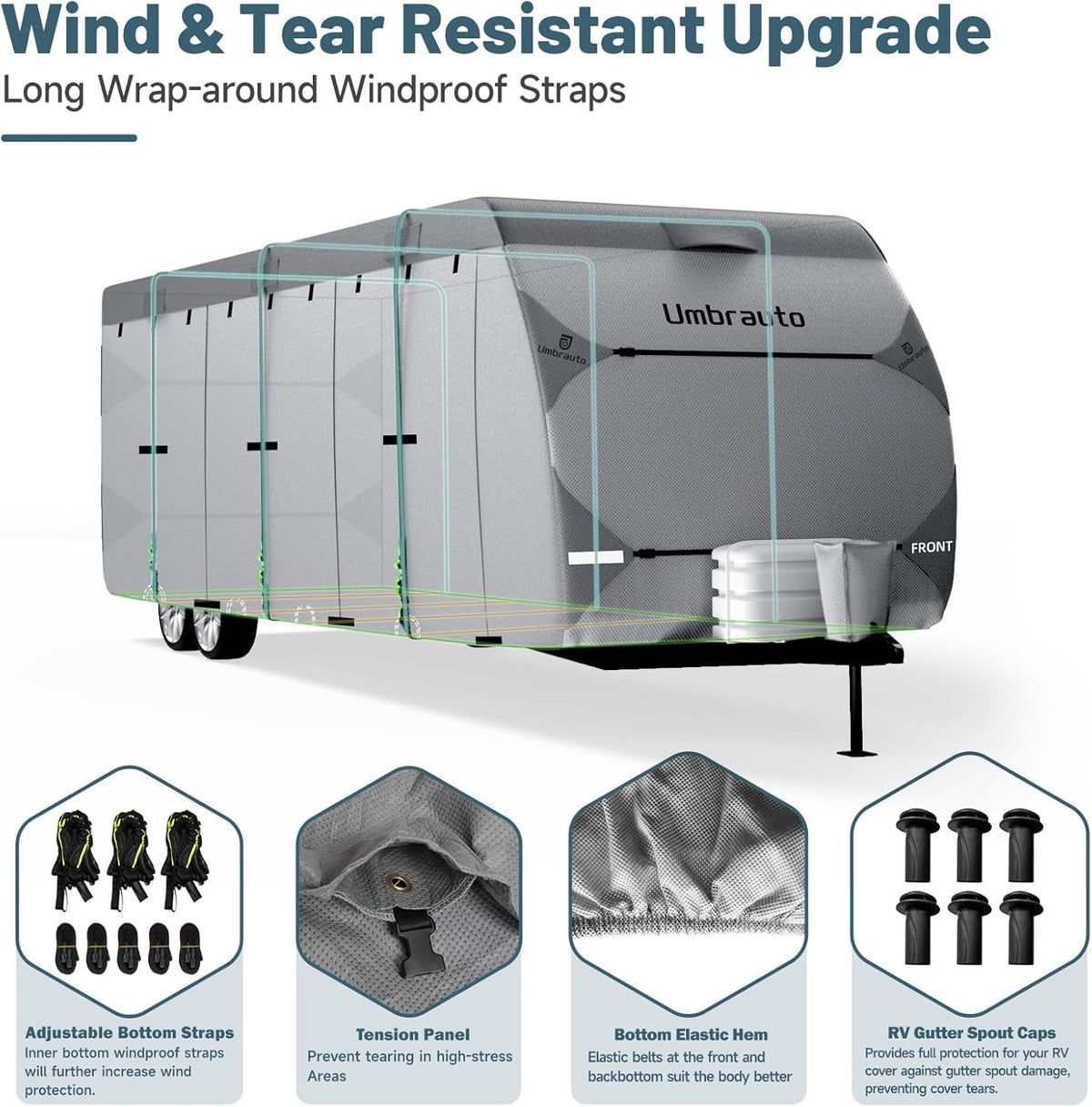 7 Layers Waterproof 14-16ft Travel Trailer RV Cover D3062