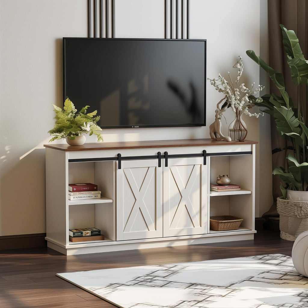 White 65 Inch Wood TV Stand B11585