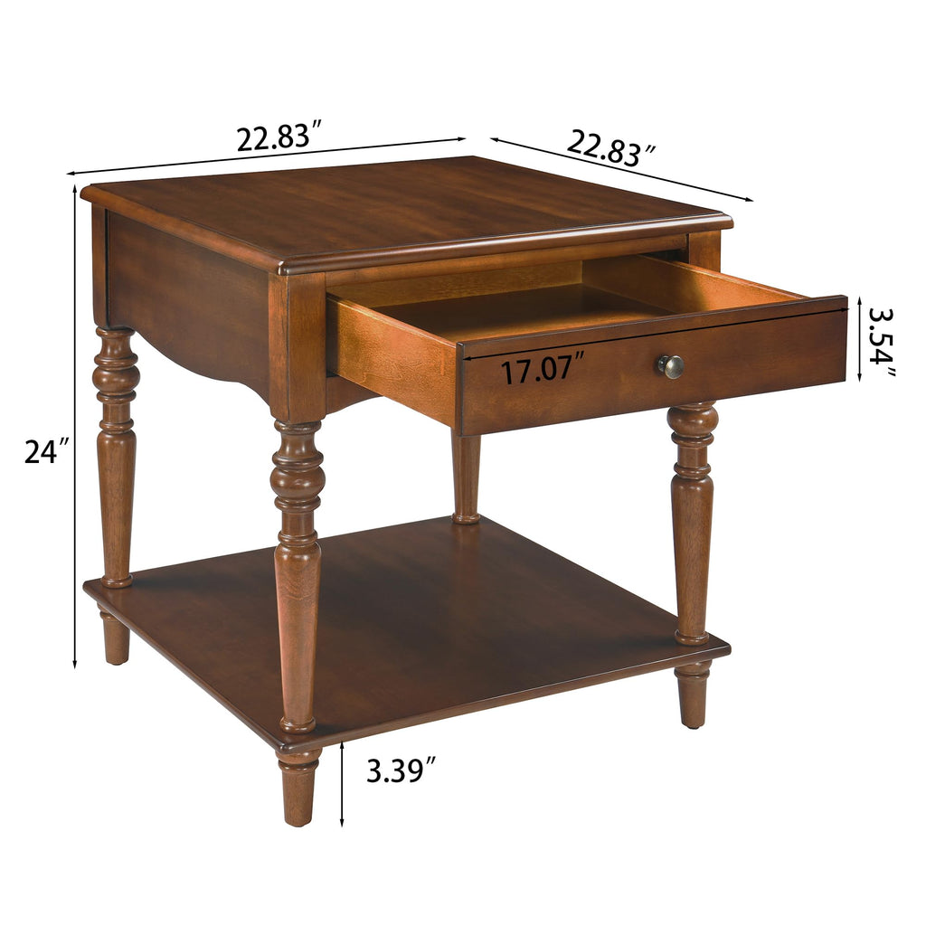 Rectangular Coffee Table and Two Square End Tables with Storage Drawer C237109