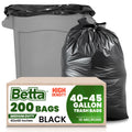Black 40-45 Gallon Trash Bags, 200 Count I494
